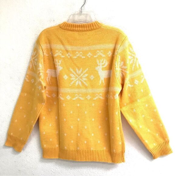 Vintage Sundowner 100% pure wool crewneck reindeer sweater L - Picture 2 of 7
